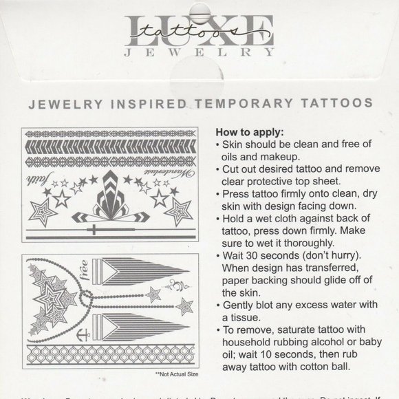 Luxe 2 Sheets Metallic Temporary Tattoos -Silver by Glimmer - Picture 2 of 2